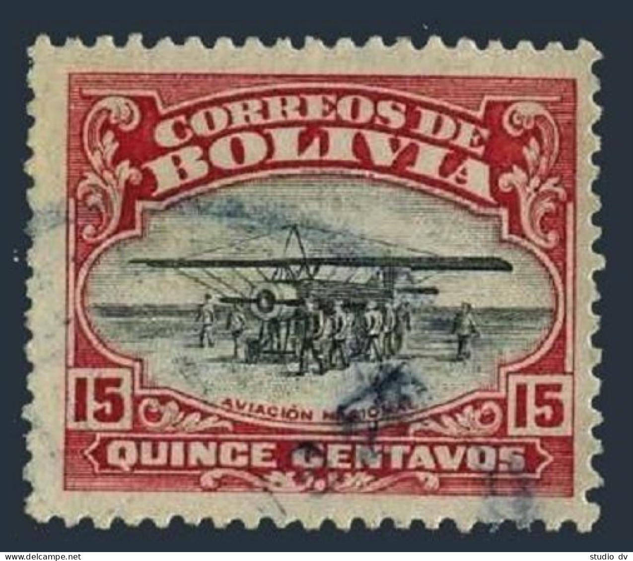 Bolivia C2,used.Michel 131. Air Post 1924.National Aviation School. - Bolivien