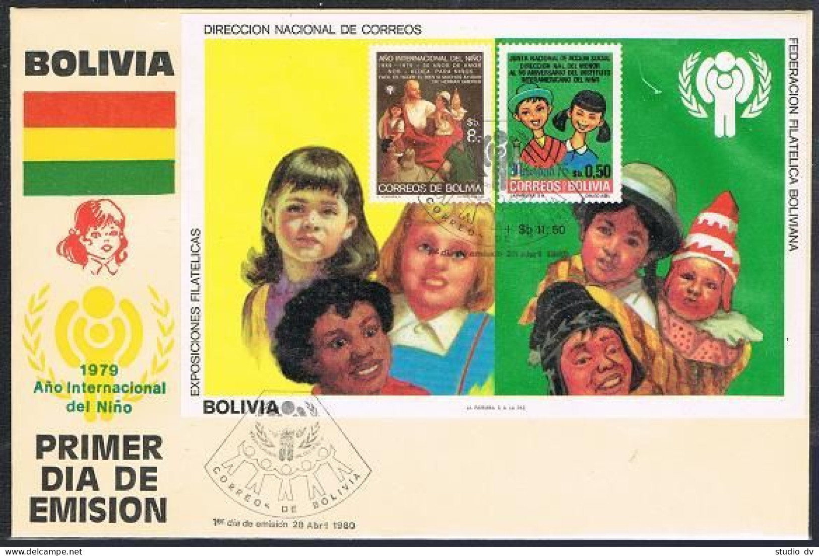 Bolivia 629/599 Sheet,FDC. Mi Bl.97. Year Of Child IYC-1979. Jesus,children.1980 - Bolivie