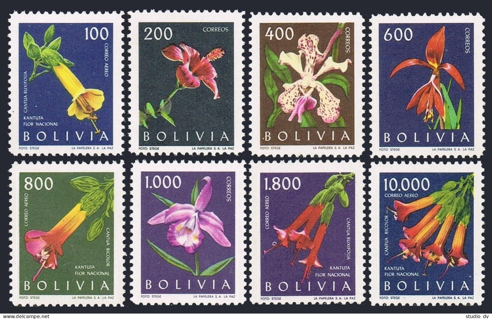 Bolivia 459-462, C237-C240, MNH. Mi 672-679. Flowers 1962. Hibiscus,Lily,Orchid. - Bolivia