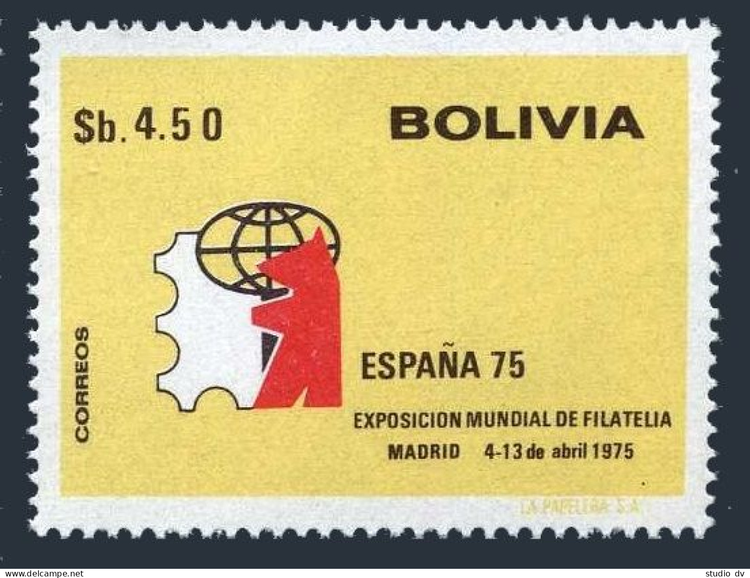 Bolivia 564,564a Sheet,Michel 873,Bl.50,MNH. PhilEXPO ESPANA-1975. - Bolivia