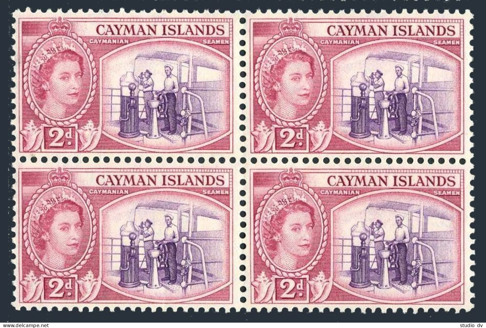 Cayman 139 Block/4, MNH. Michel 140. QE II, 1953. Caymanian Seamen. - Kaaiman Eilanden
