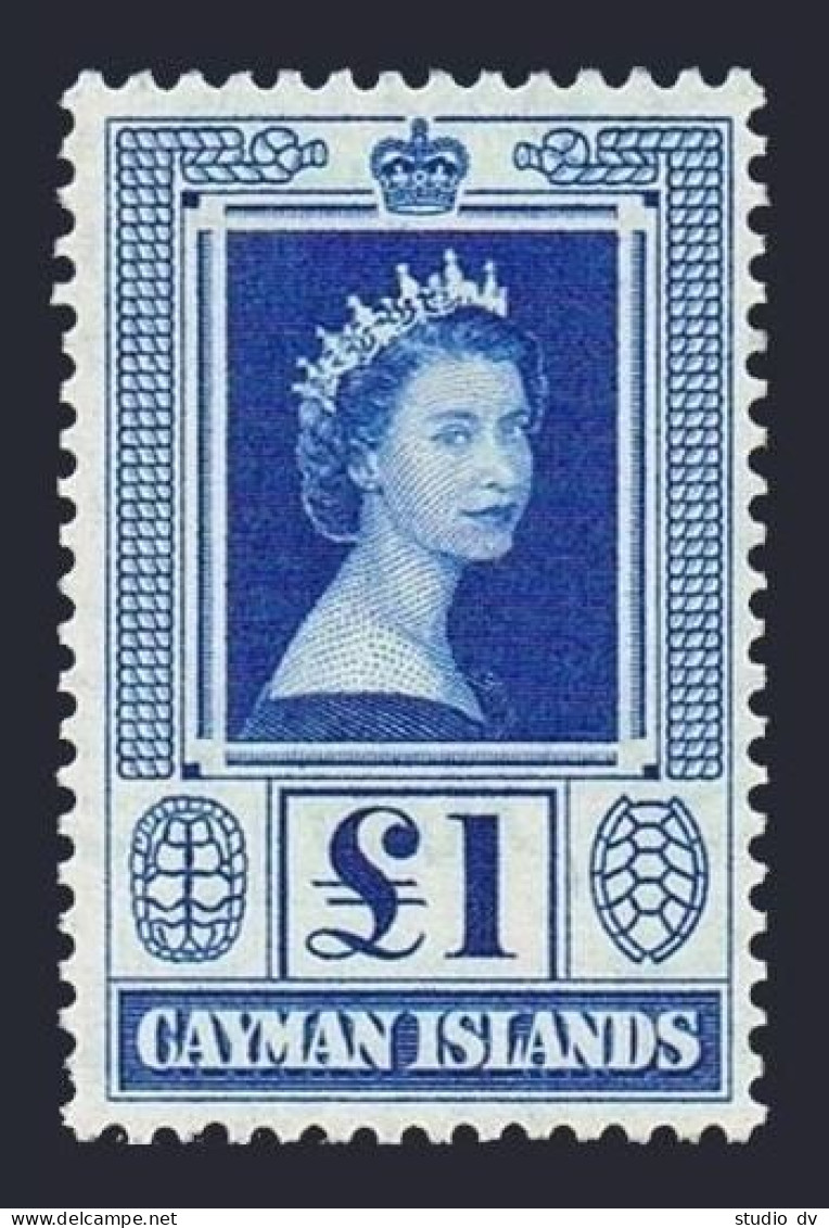 Cayman 149,lightly Hinged.Michel 150. Queen Elizabeth II And Turtle,1953.  - Cayman (Isole)