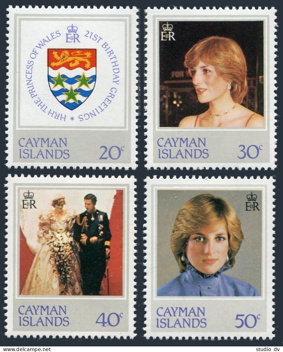 Cayman 486-489, Lightly Hinged. Mi 490-493. Princess Diana, 21st Birthday,1982. - Iles Caïmans