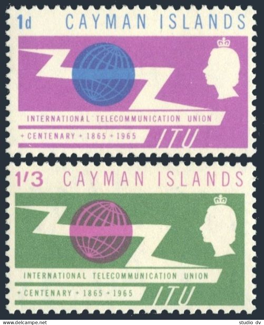 Cayman 172-173, MNH. Michel 173-174. ITU-100, 1965. - Kaaiman Eilanden