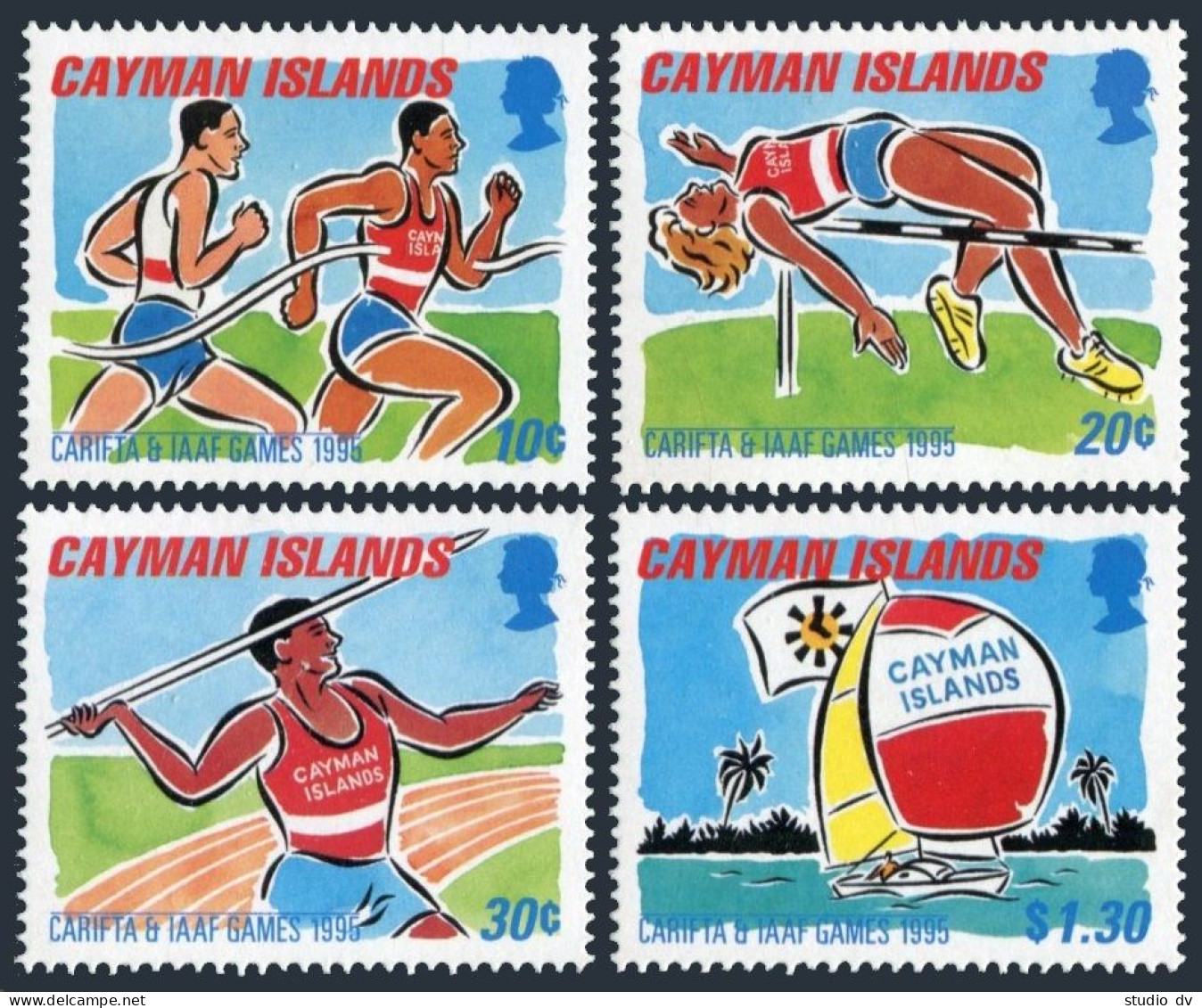 Cayman 699-703,MNH.Michel 733-736,737 Bl.21. CARIFTA,IAAF Games,1995.Running,  - Cayman (Isole)