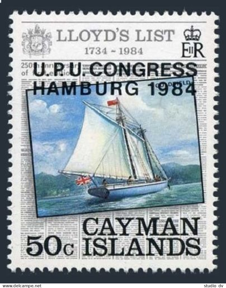 Cayman 527, MNH. Michel 531. UPU CONGRESS HAMBURG 1984. Lloyd's List. - Kaimaninseln