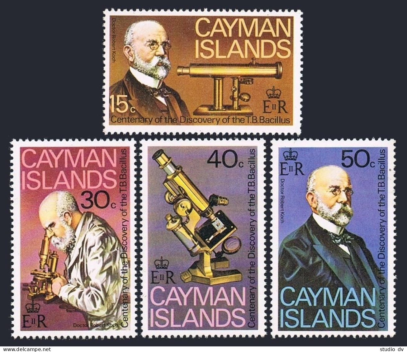 Cayman 482-485, MNH. Michel 486-489. TB Bacillus Centenary,1982.Robert Koch. - Kaimaninseln