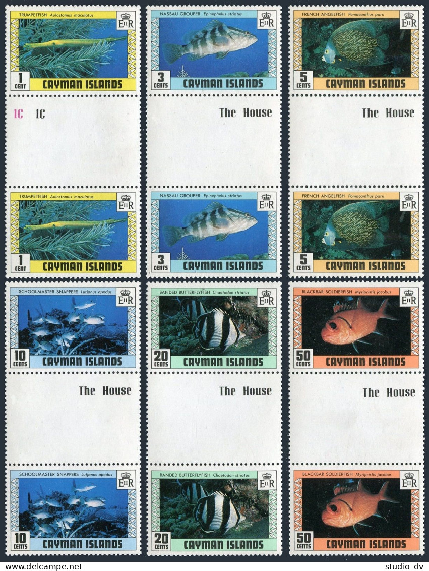 Cayman 405 X6 Gutter, MNH. Mi 412-417. Fish 1979. Trumpet-fish, Nassau Grouper, - Iles Caïmans