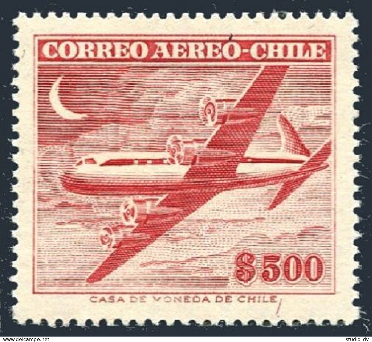 Chile C180 Wmk 215, MNH. Michel . Air Post 1955. Douglas DC-6. - Chili
