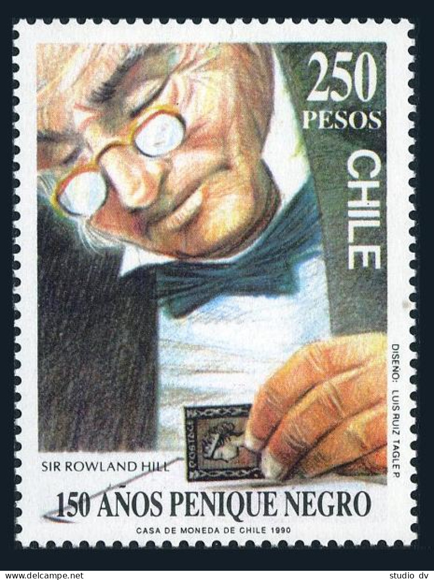 Chile 893, MNH. Michel 1362. Penny Black-150, 1990. Sir Rowland Hill. - Cile