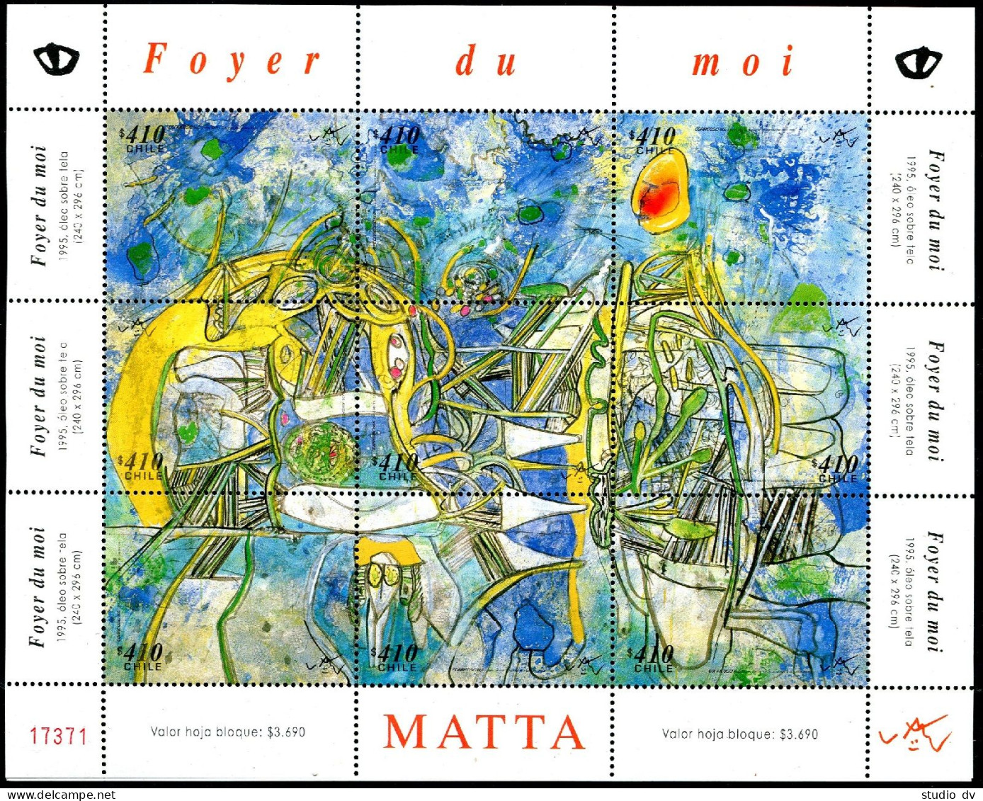 Chile 1502-1504 Ai Sheets, MNH. Paintinga By Roberto Matta, 2008. - Chile