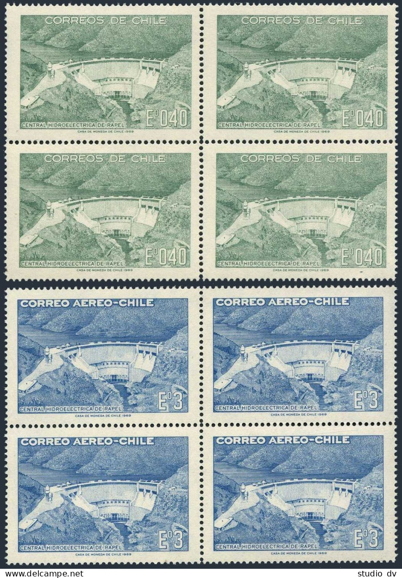Chile 377-C292 Blocks/4,MNH.Michel 706-707. Rapel Hydroelectric Plant,1969. - Cile
