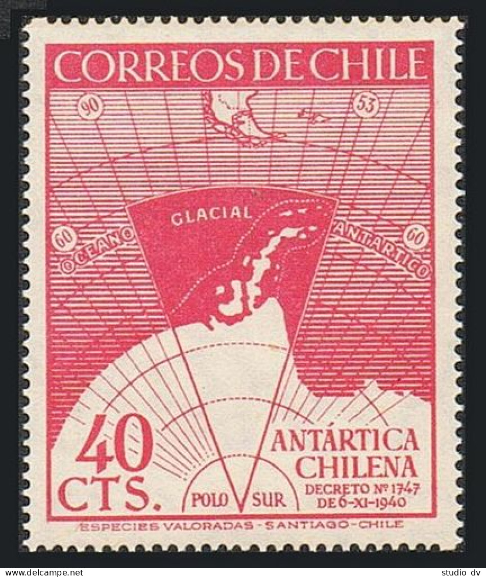 Chile 247, MNH. Michel 355. Chile's Claims Of Antarctic Territory, 1947. - Chili
