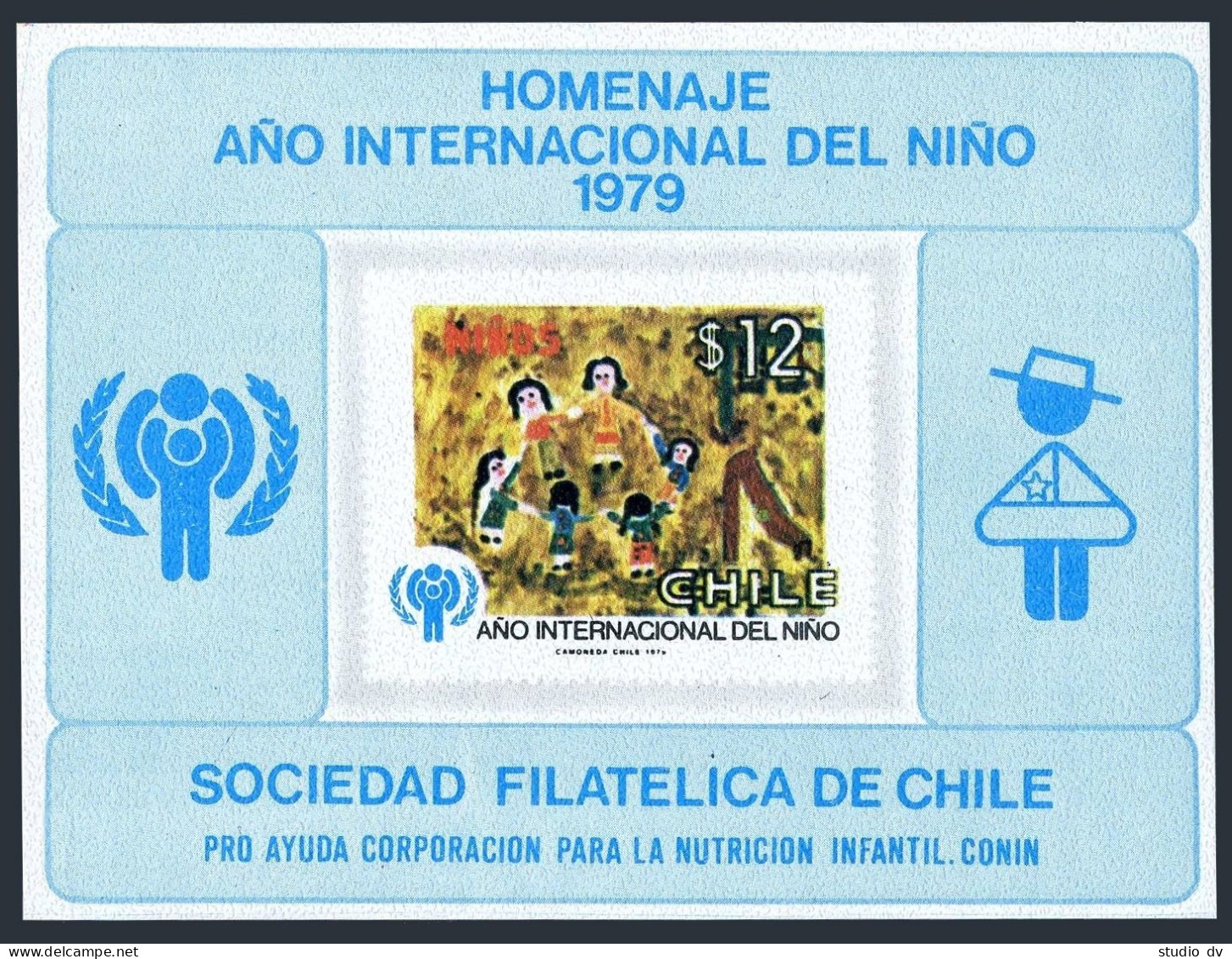 Chile 553-555,555a, MNH. Michel 913-915, Note. IYC-1979. Children's Drawings. - Chili