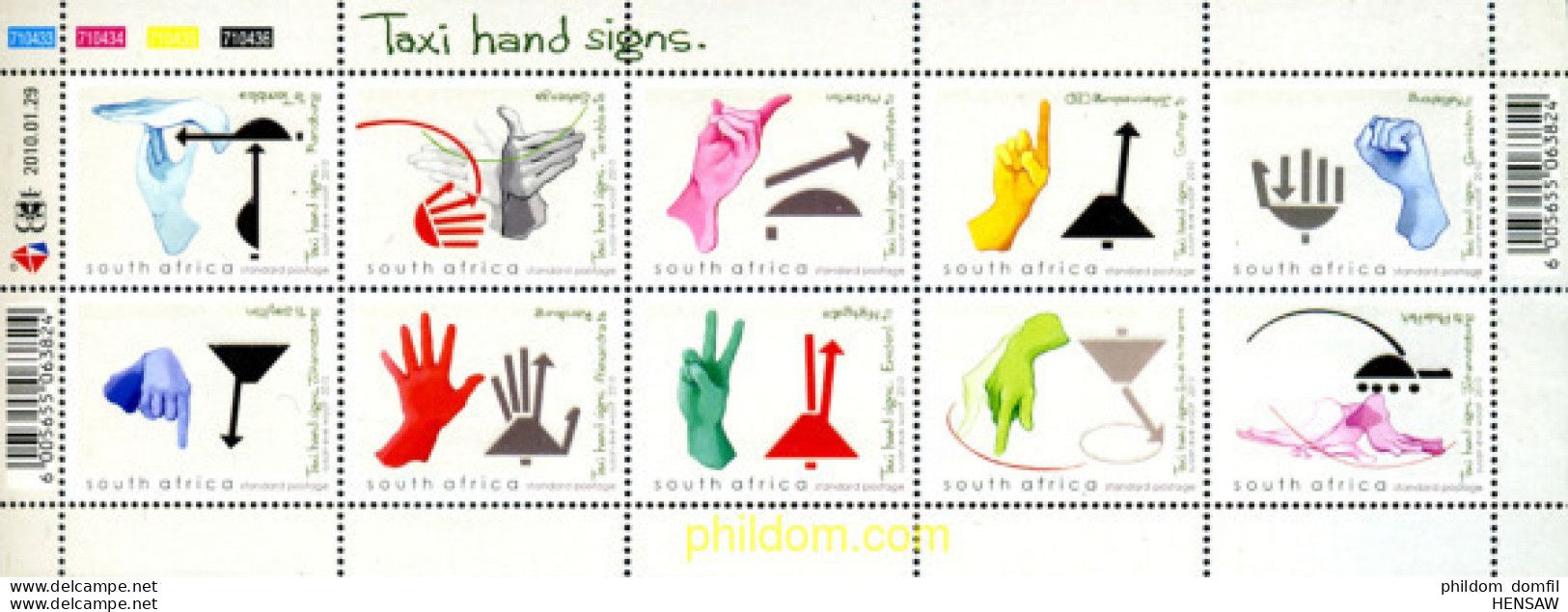 MNH SUDAFRICA 2010 Taxi Hand Signs - Unused Stamps