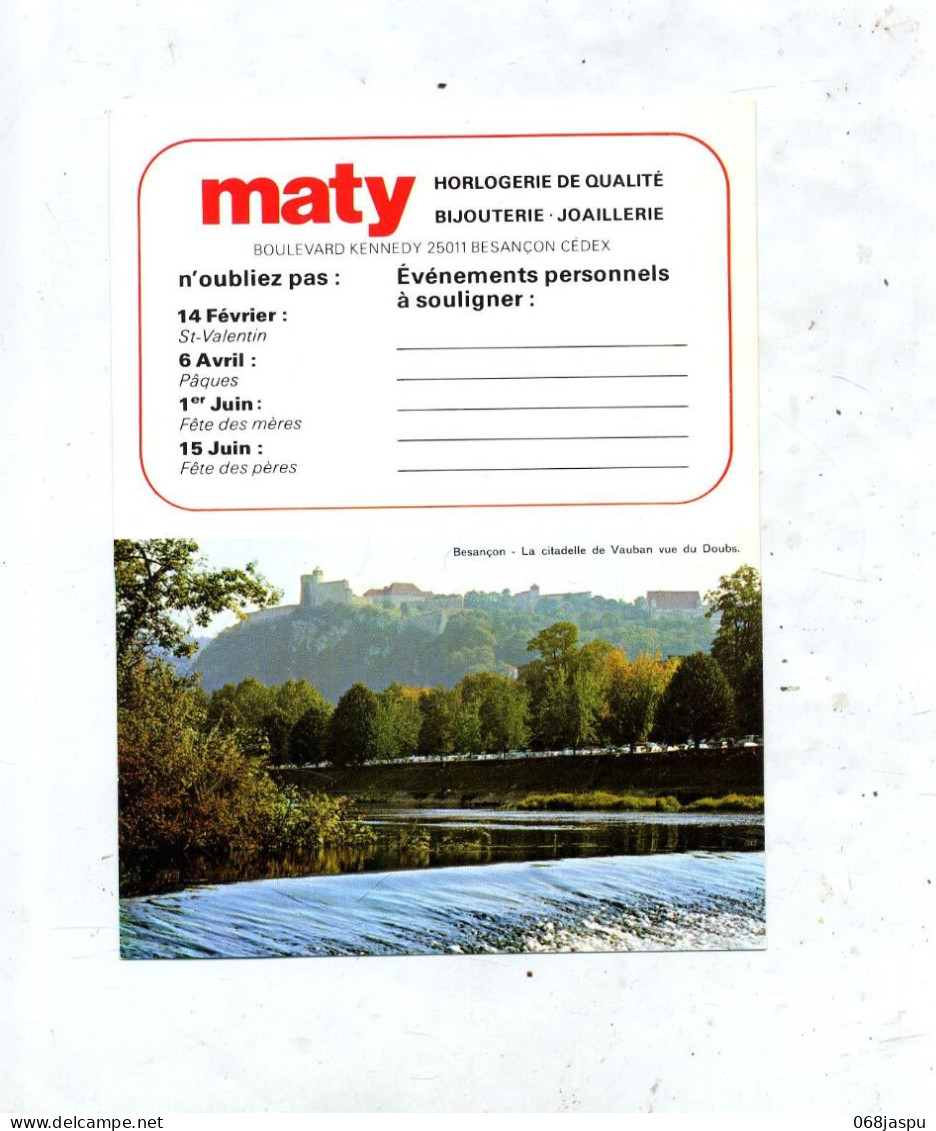 Calendrier De Poche 1980 Maty Besançon - Groot Formaat: 1971-80