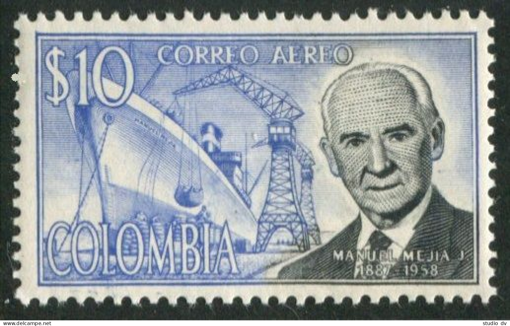 Colombia C466,MNH.Michel 1060. Manuel Mejia J.1965.Freighter. - Colombia