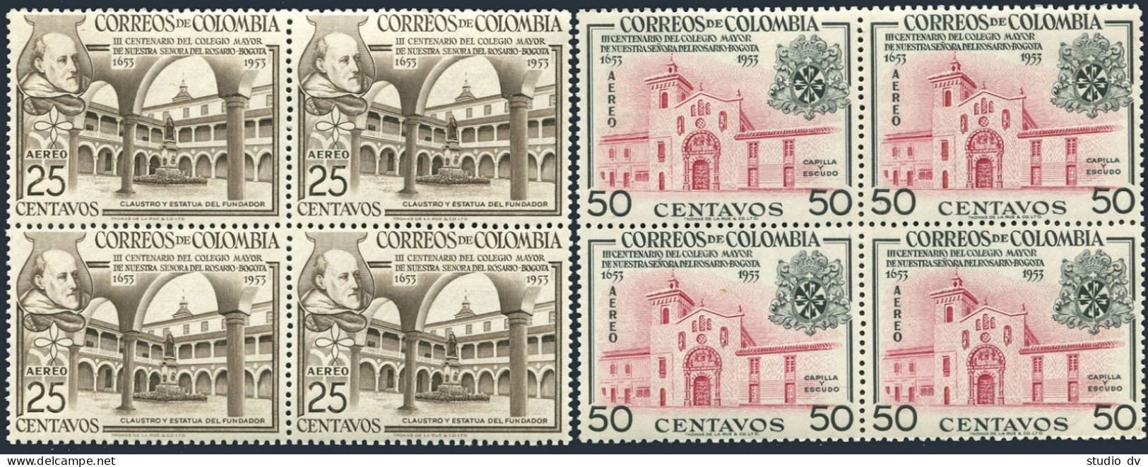 Colombia C265-C266 Blocks/4,MNH.Mi 711-712. Senior College Of Our Lady.1954. - Colombie