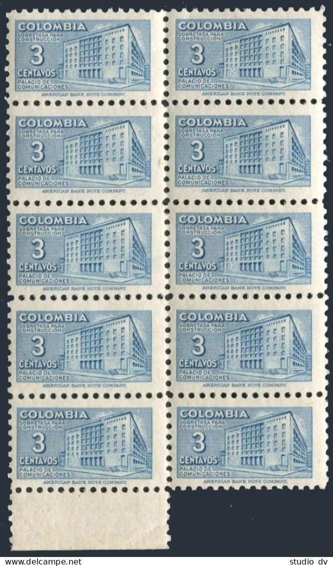 Colombia 604 Block/10,MNH.Michel 639. Communications Building,1952. - Colombie