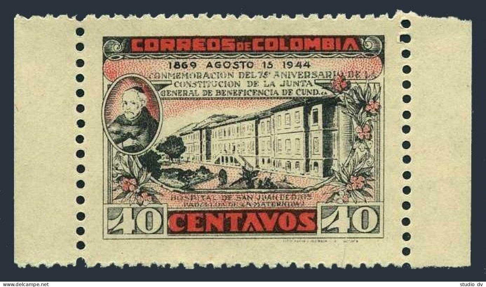 Colombia 515,MNH. Benevolent Association Of Cundinamarca,1944.San Juan Hospital. - Kolumbien