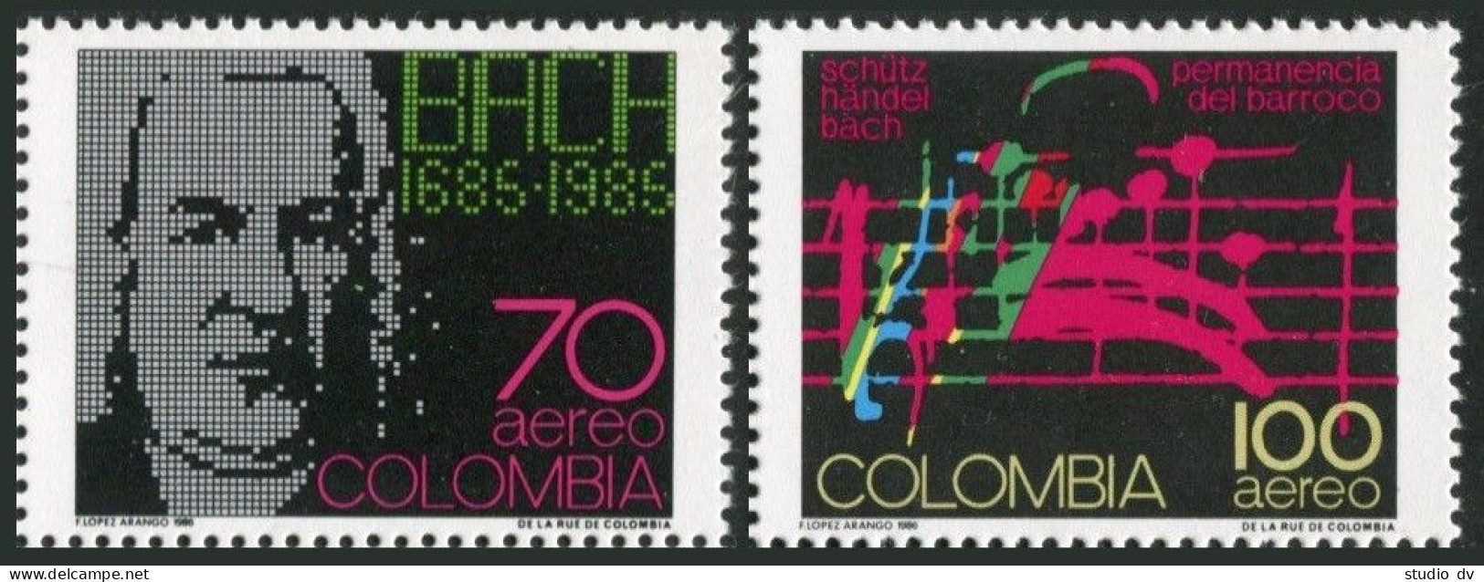 Colombia C766-C767,MNH.Michel 1678-1679. Bach,Handel,Schutz,composers,1986. - Kolumbien