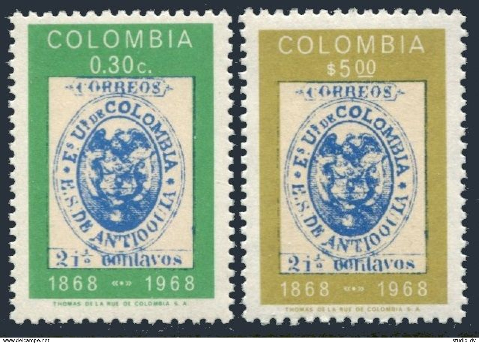 Colombia 784-785a,785,MNH.Michel 1141-1142,Bl.30.Postage Stamps Of Antioquia-100 - Colombia
