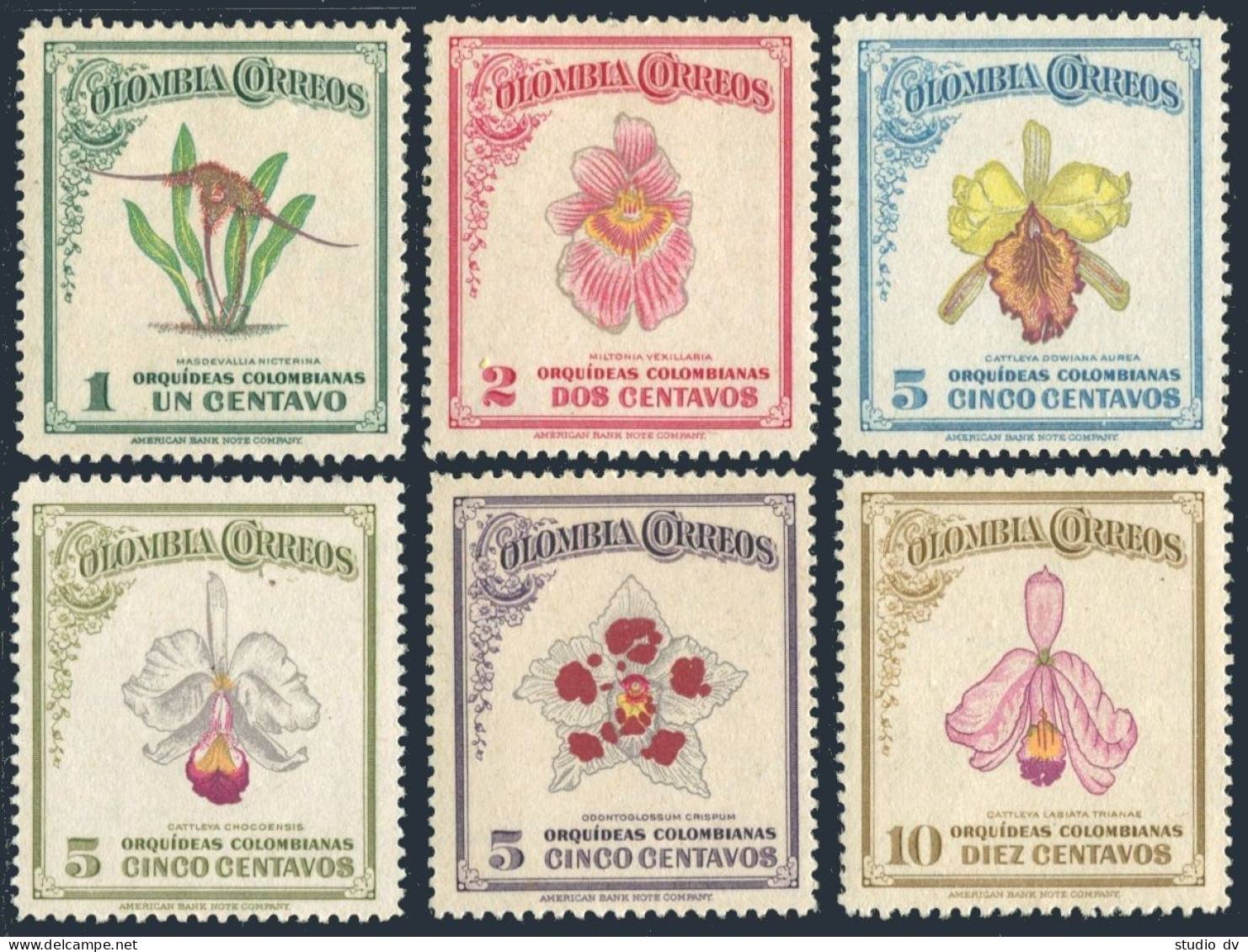 Colombia 546-551, MNH. Michel 500-505. Orchids 1947. - Kolumbien