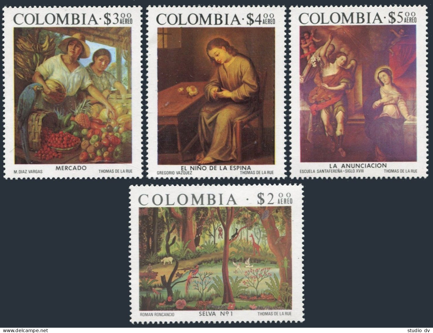 Colombia C615-C618,MNH.Mi 1284-1287. Art 1975.By Gregorio Vazquez,Miguel Vargas, - Kolumbien