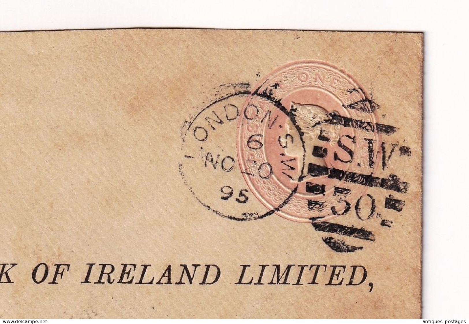 Postal Stationery 1895 Queen Victoria London Limerick The Provincial Bank Of Irland Limited Westminster Bank - Entiers Postaux