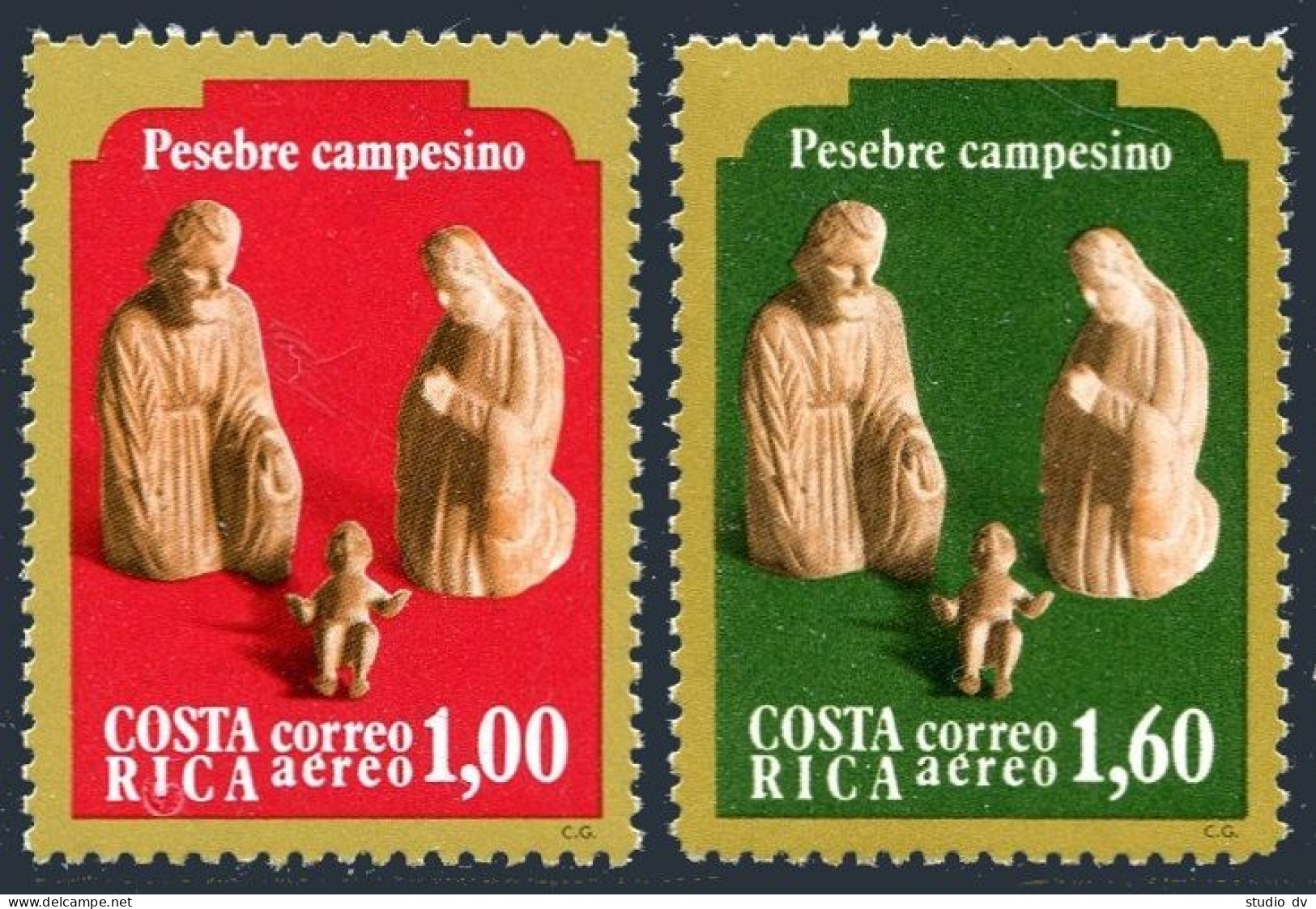 Costa Rica C773-C774, MNH. Michel 1056-1057. Christmas 1979. Holy Family Creche. - Costa Rica