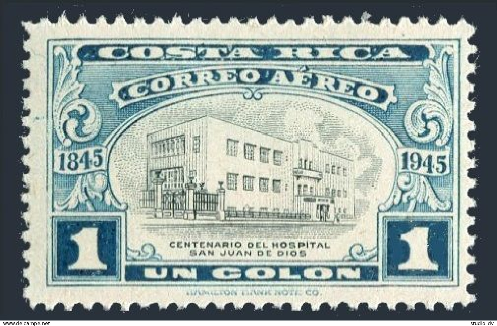 Costa Rica C137, MNH. Michel 395. Hospital Of St John Of God, 1946. - Costa Rica