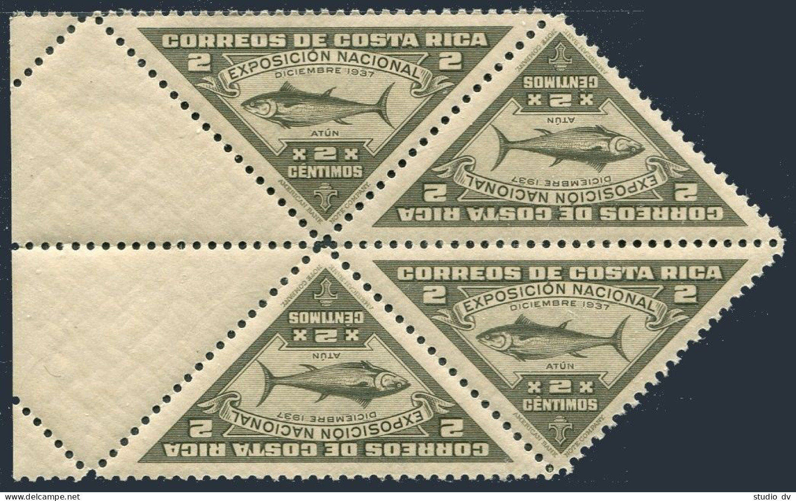 Costa Rica 186 Block/4, MNH. Michel 200. National Exposition 1937. Tuna. - Costa Rica
