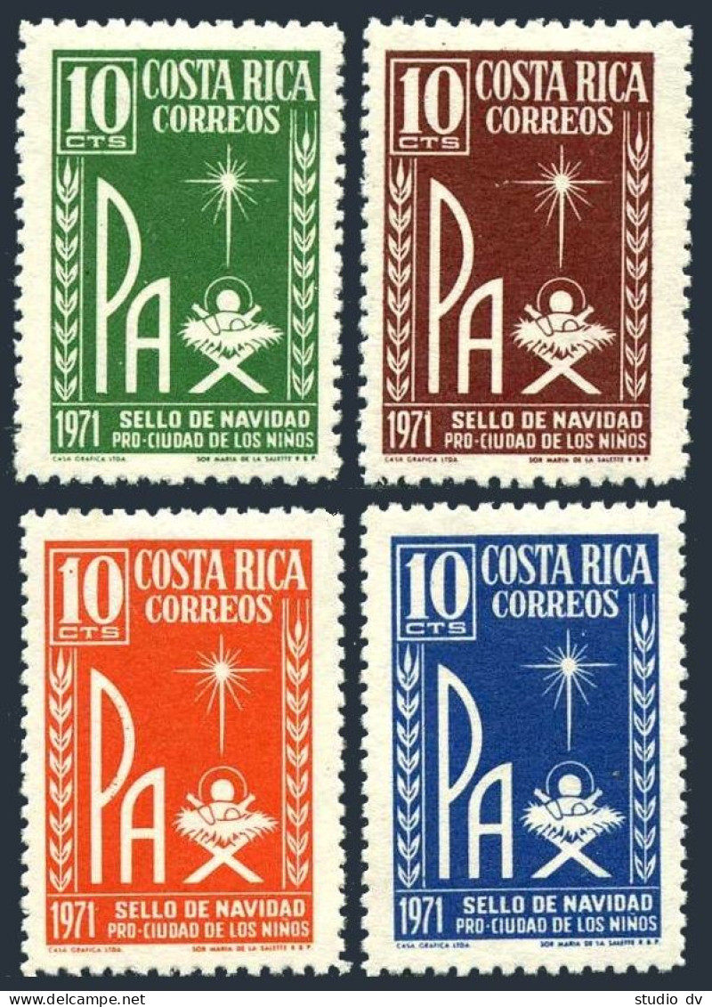 Costa Rica RA49-RA52, MNH. Michel Zw 53-56. Christmas 1971. Christ Child. - Costa Rica
