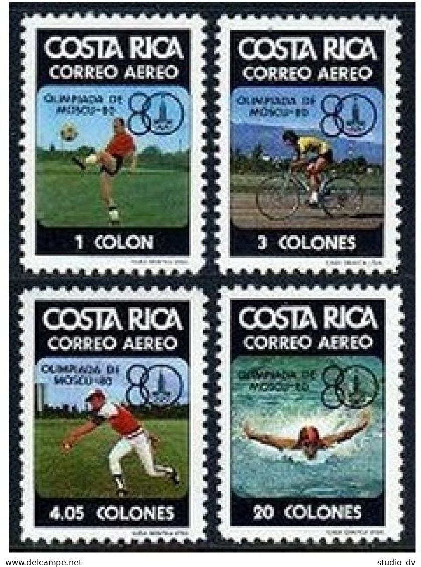 Costa Rica C782-C785, MNH. Mi 1065-1068. Olympics Moscow-1980. Soccer, Baseball, - Costa Rica