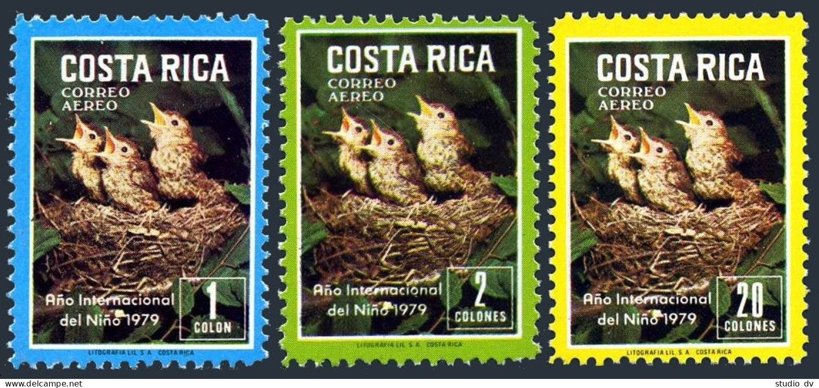Costa Rica C747-C749, MNH. Michel 1029-1031. IYC-1979. Hungry Nestling. - Costa Rica