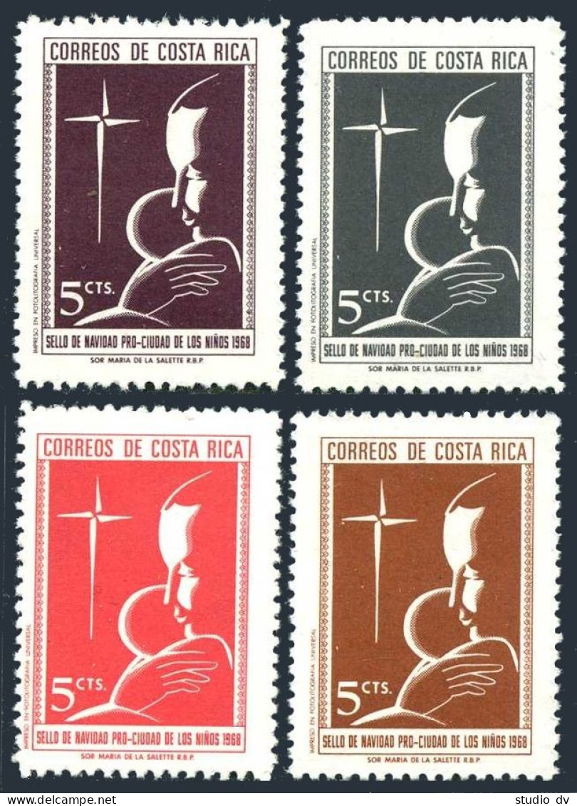 Costa Rica RA37-RA40, MNH. Mi Zw 41-44. Christmas 1968. Mother And Child. Tax. - Costa Rica