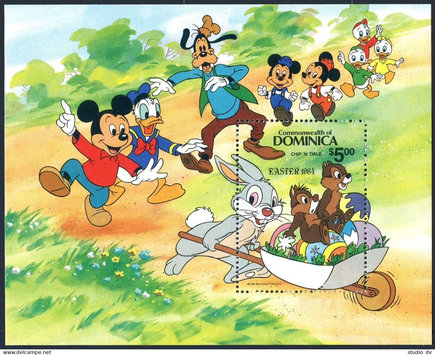 Dominica 832-840, 841, MNH. Mi 841-850. Easter 1984. Walt Disney Characters. - Dominique (1978-...)