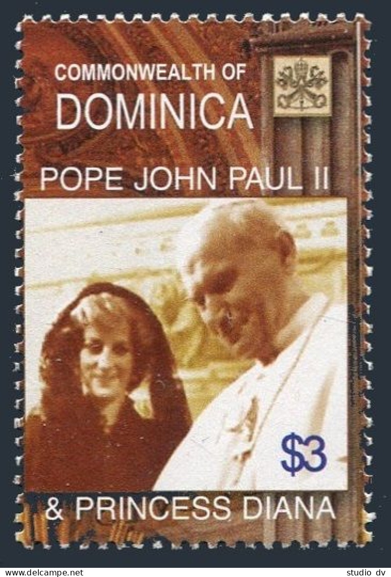 Dominica 2561, MNH. Pope John Paul II And Princess Diana, 2005. - Dominica (1978-...)