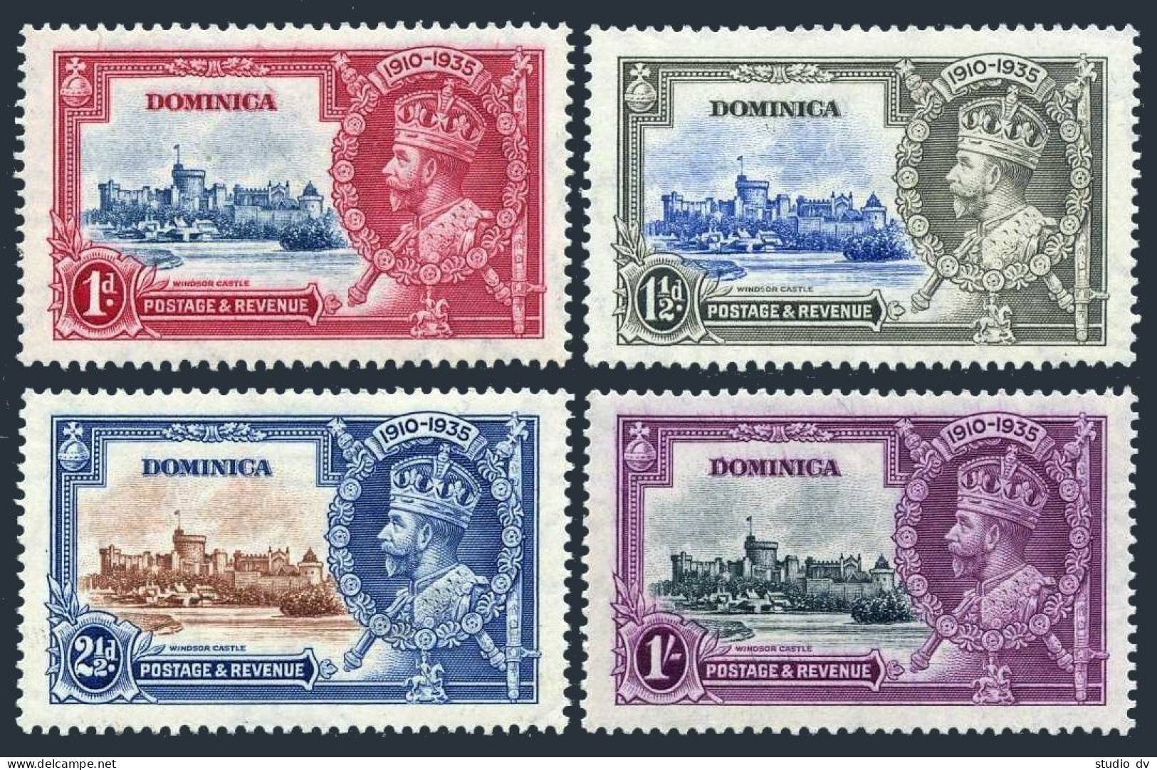 Dominica 90-93,hinged. Mi 86-89. King George V Silver Jubilee Of The Reign,1935. - Dominica (1978-...)