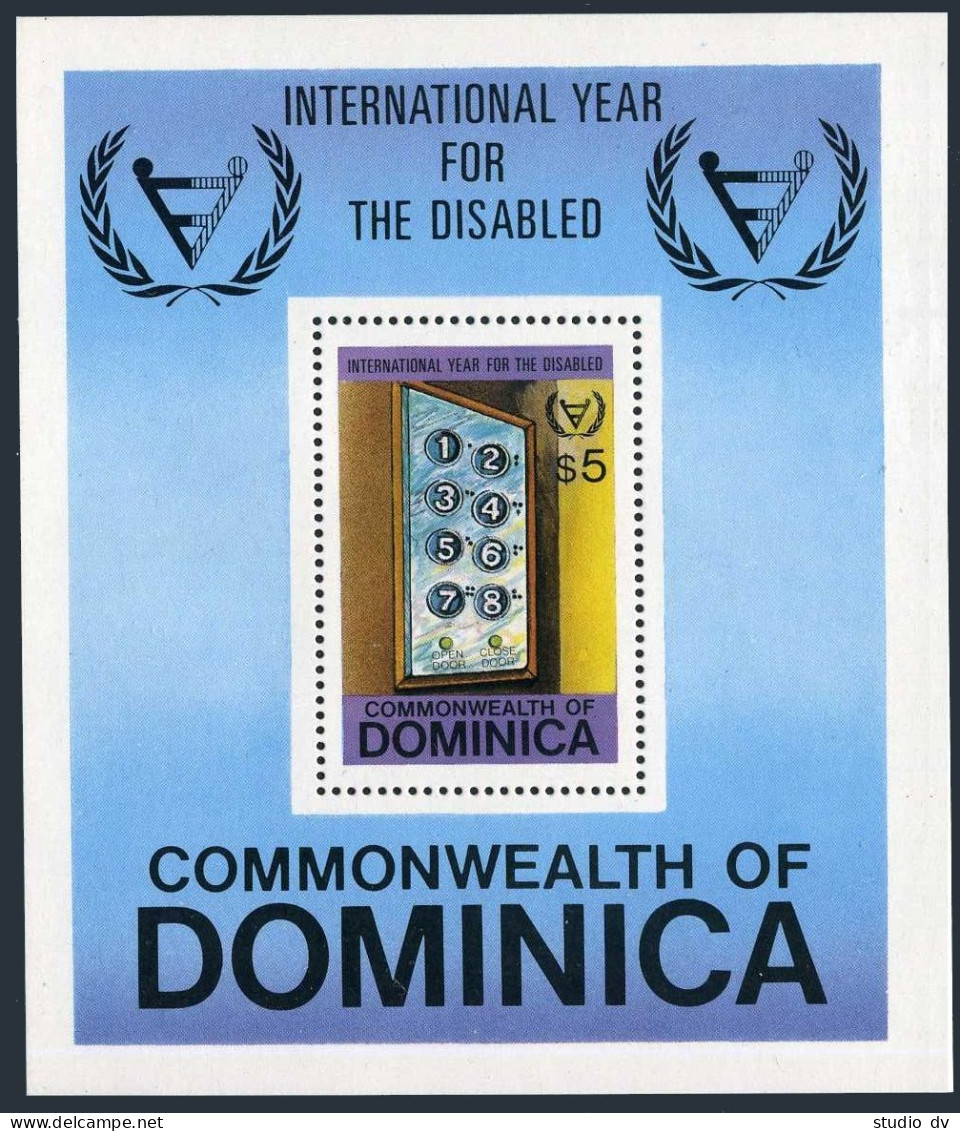Dominica 734-737,738,MNH.Michel 748-751,Bl.71. Year Of The Disabled IYD-1981. - Dominica (1978-...)