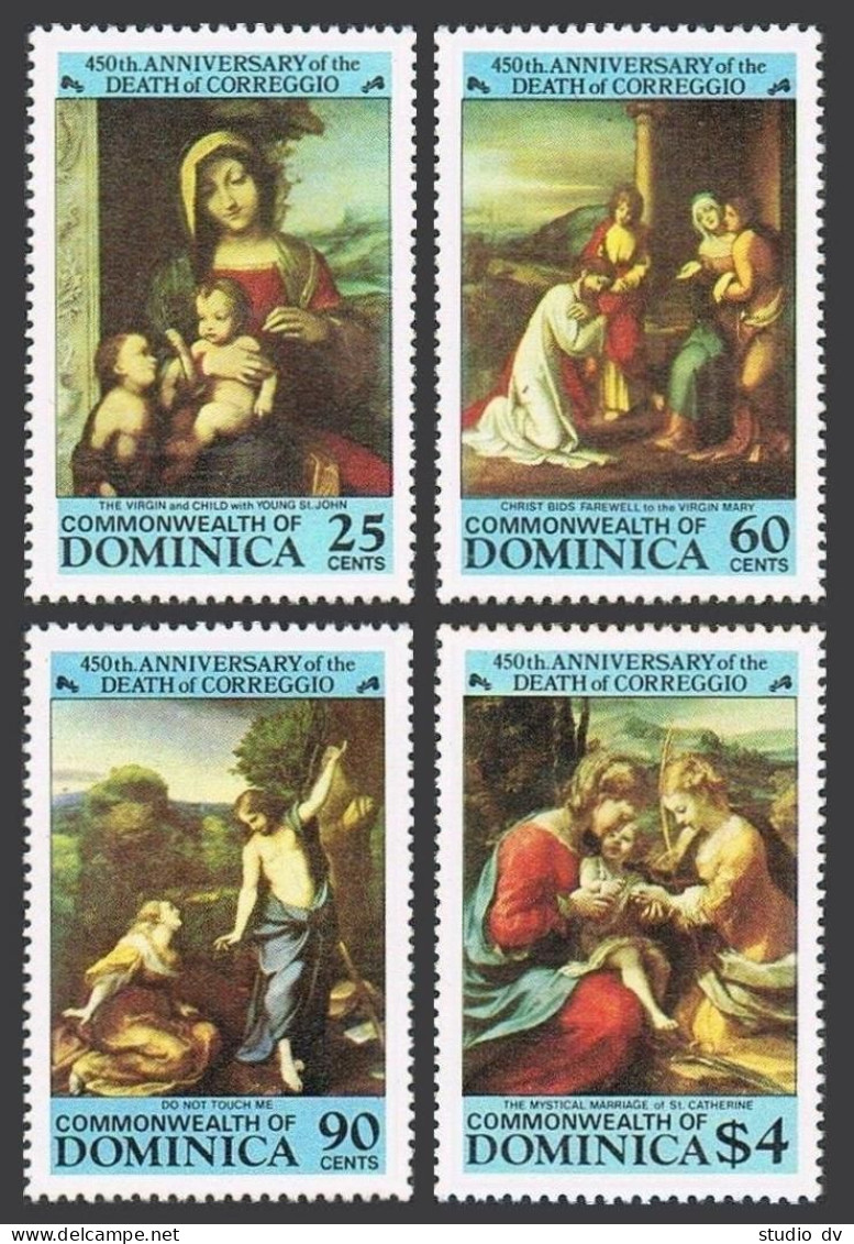 Dominica 854-861,862-863, MNH. Mi 868/876,Bl.91-92. Art By Correggio,Degas,1984. - Dominique (1978-...)