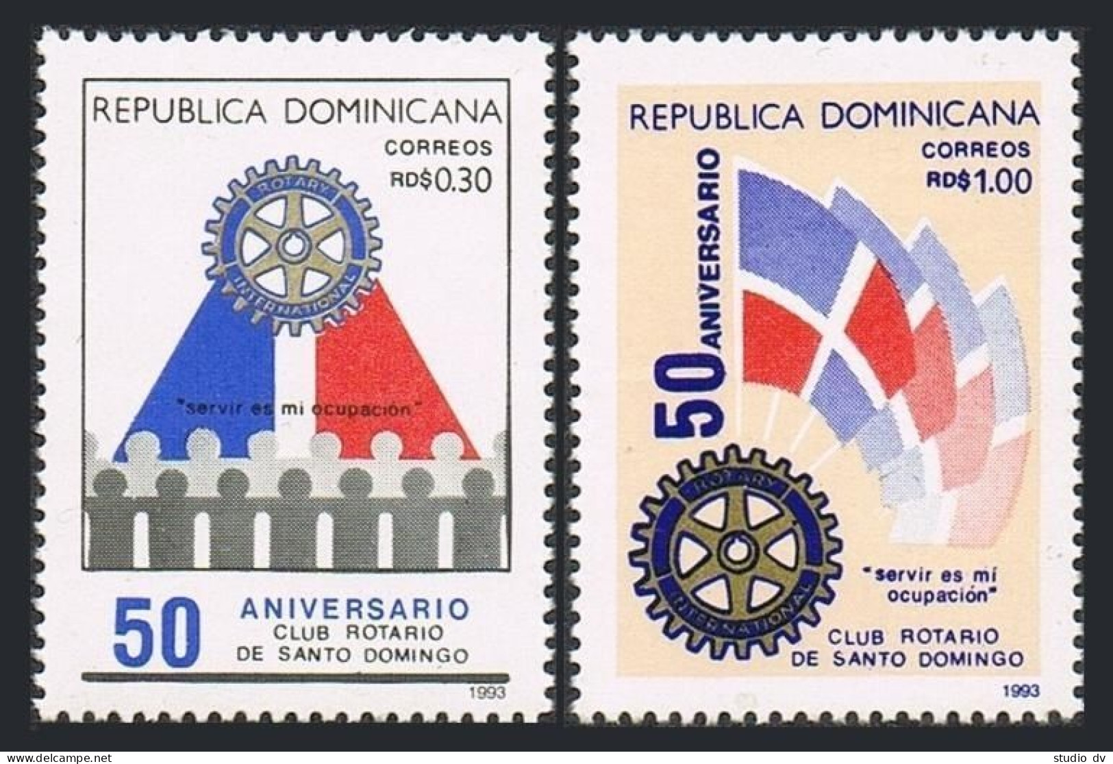 Dominican Rep 1138-1139,MNH.Michel 1672-1673. Rotary Club Of Santo Domingo,1993. - Dominica (1978-...)