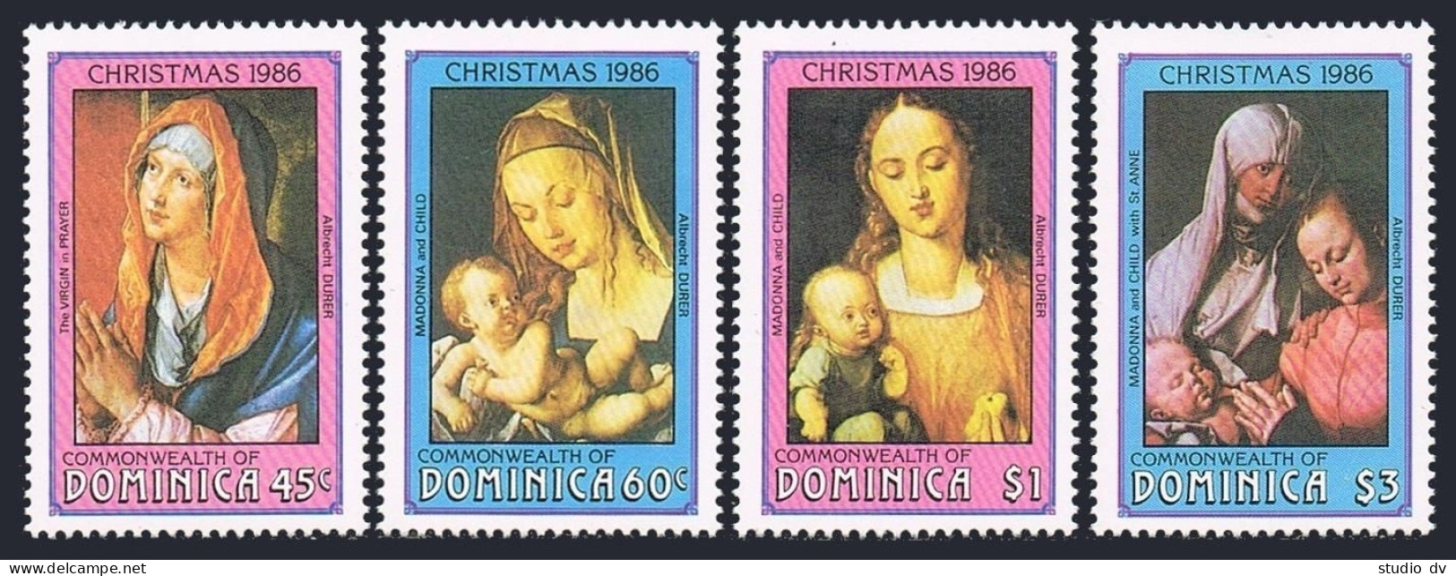 Dominica 979-982, MNH. Mi 993-996. Christmas 1986. Paintings By Albrecht Durer. - Dominica (1978-...)