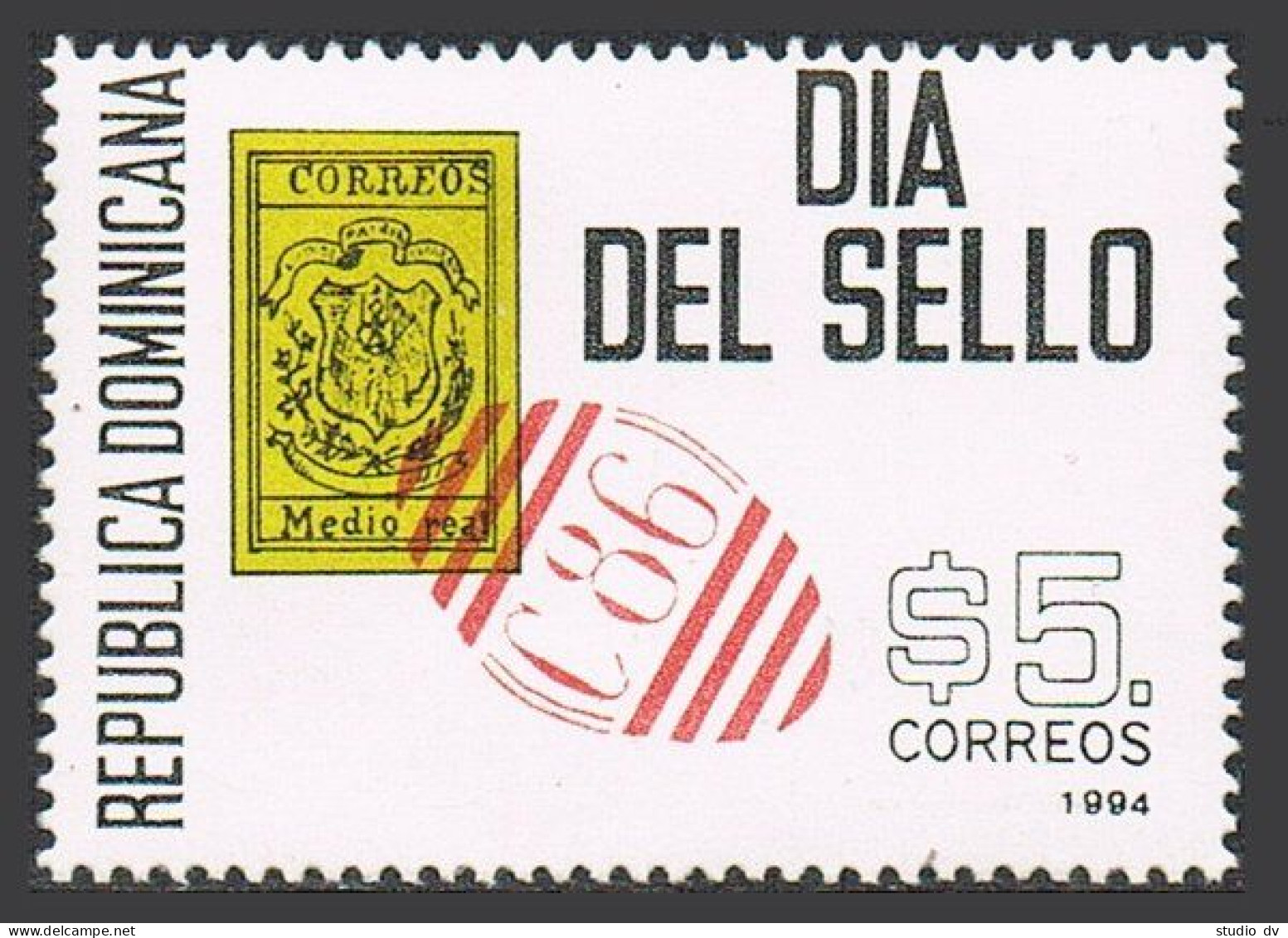 Dominican Rep 1166,MNH.Michel 1709. Stamp Day 1994,Stamp On Stamp. - Dominique (1978-...)