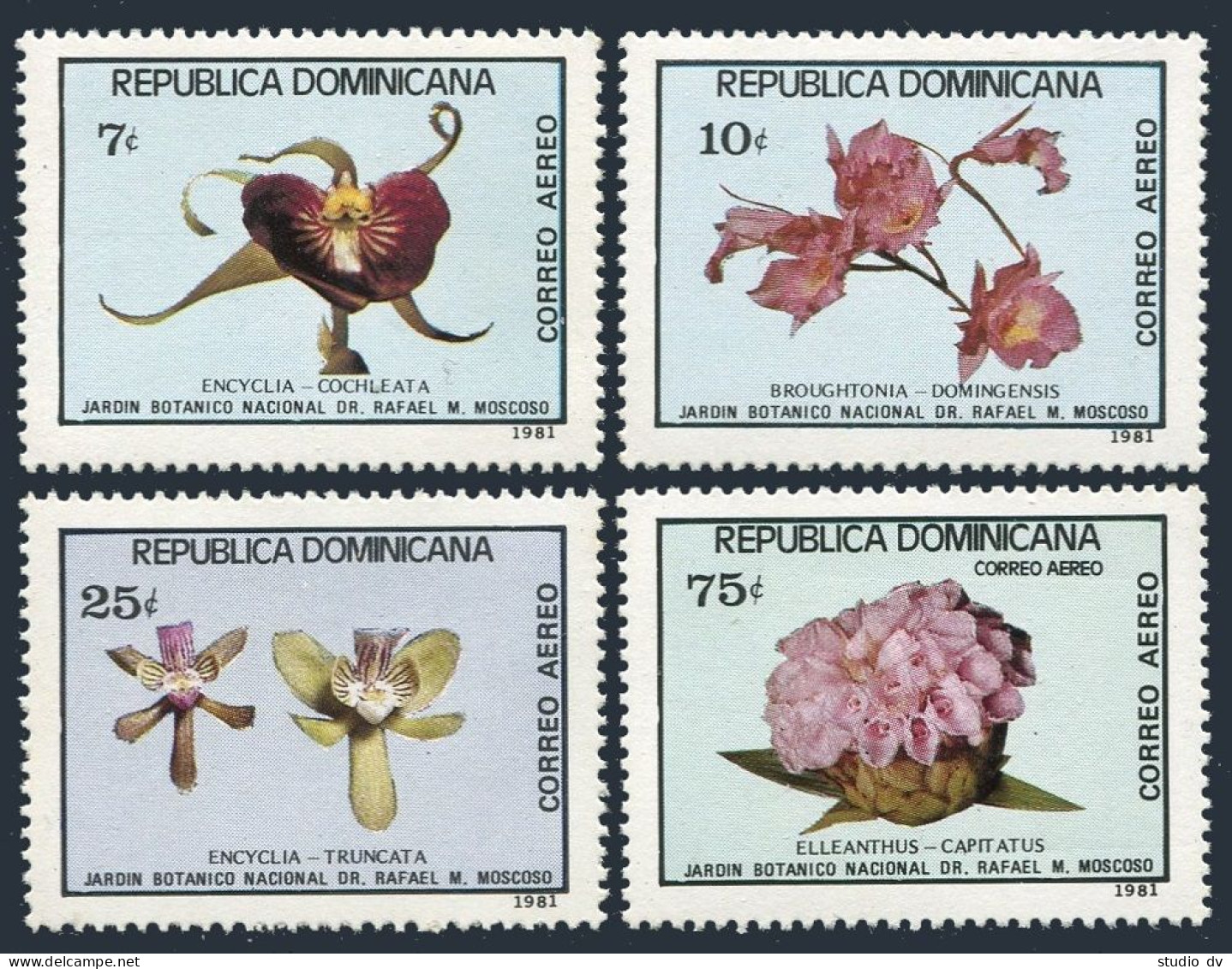 Dominican Rep C349-C352,MNH.Michel 1323-1326. Orchids 1979. - Dominique (1978-...)