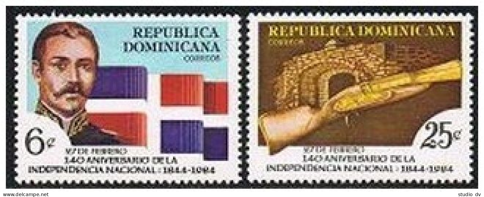 Dominican Rep 898-899, MNH. Mi 1418-1419. Independence,140, 1983. Matia R.Mella, - Dominica (1978-...)