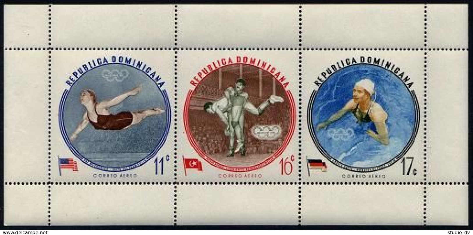 Dominican Rep 529a,C117a A,B,MNH.Michel Bl.25A-26A,25B-26B. Olympics Rome-1960. - Dominique (1978-...)