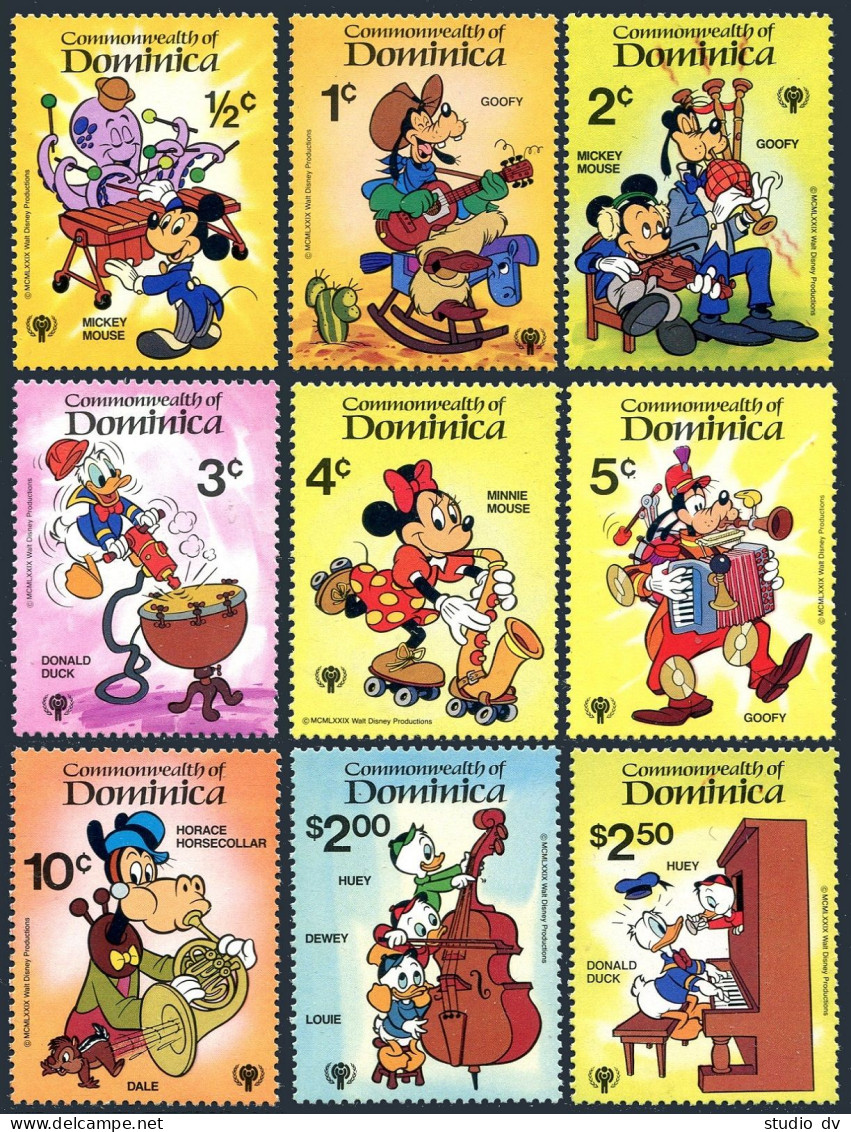 Dominica 644-652, MNH. Michel 657-665. IYC-1979. Music Scenes-Walt Disney. - Dominica (1978-...)