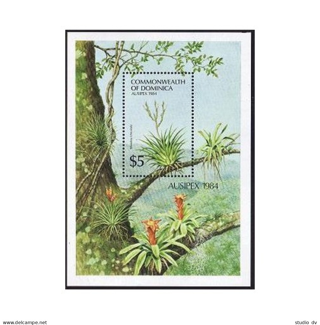 Dominica 851, MNH. Michel 867 Bl.90. AUSIPEX-1984. Local Plants And Flowers. - Dominica (1978-...)