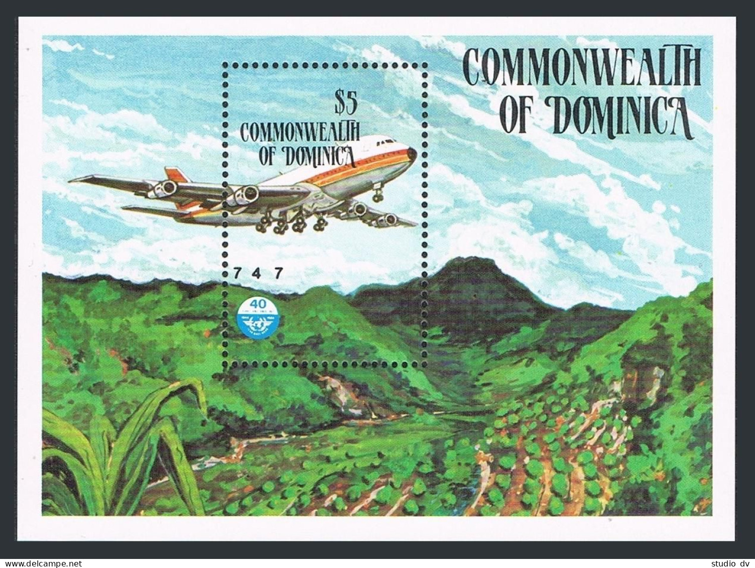 Dominica 864-867,868,MNH.Mi 889-893. ICAO-40,1984:Avro748,Twin Otter,Casa.Boeing - Dominique (1978-...)